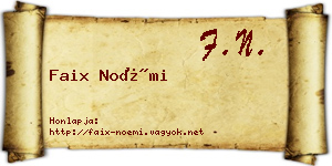 Faix Noémi névjegykártya